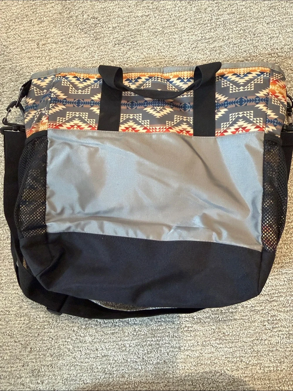 Pendleton Gray & Multicolor Pattern Messenger Bag